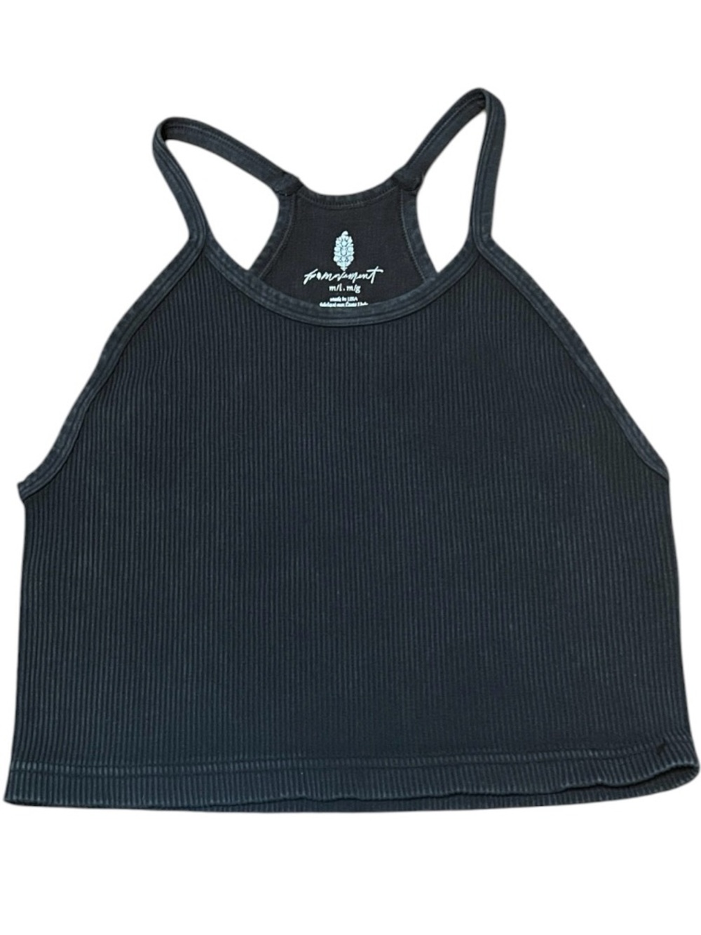 #1-Free People Happiness Runs Tank with Logo on back in Black M/L NWOT